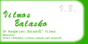 vilmos balasko business card